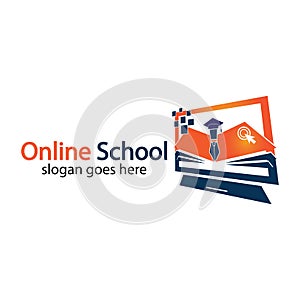 Online Education logo design template. Online course logo design. Online Learning logo