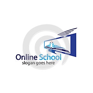 Online Education logo design template. Online course logo design. Online Learning logo