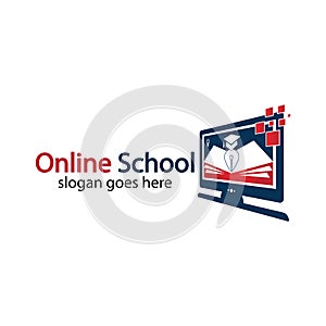 Online Education logo design template. Online course logo design. Online Learning logo