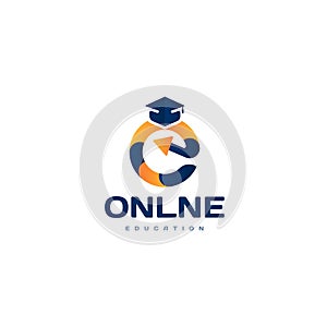 Online education logo icon vector design concept  Education logo design