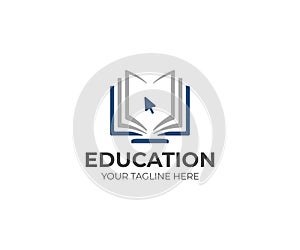 Online education logo template. Distance learning vector design