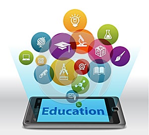 Online Education on smartphone