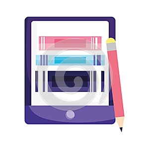 Online education smartphone ebooks and pencil study