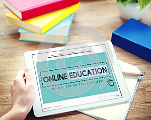 Online Education Studying E-Learning Technology Concept