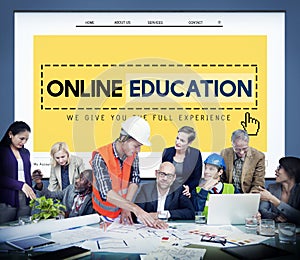 Online Education Studying E-Learning Technology Concept