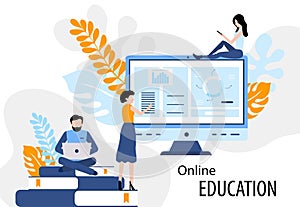 Online education training and courses learning creative idea.