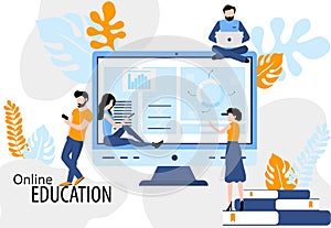 Online education training and courses learning creative idea.