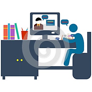 Online education training and courses learning creative idea