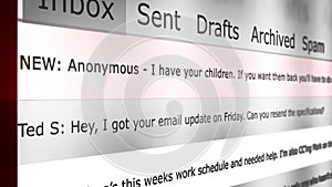 Online Email Interface Animation New Message Series - Child Kidnapping Ransom Version