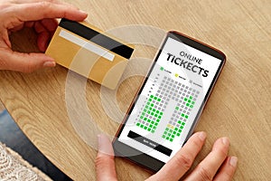 Online event movie tickets concept on smartphone screen
