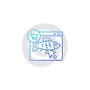Online fish order gradient linear vector icon
