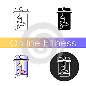 Online fitness balance training icon.