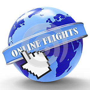 Online Flights Indicates Web Site And Aircraft