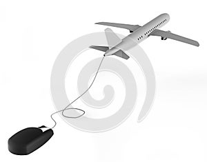 Online Flights Represents World Wide Web And Aeroplane