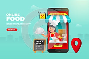 Online Food delivery internet mobile app with waiter service