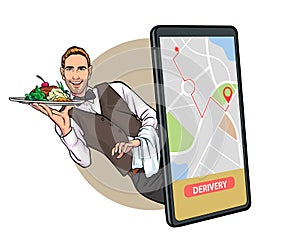 Online food delivery from restaurant and cafe services