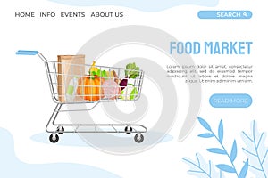 Online Food Delivery Service Banner Design Vector Template