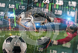 Online football bet and analytics and statistics for soccer game