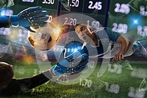 Online football bet and analytics and statistics for soccer game