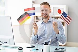 Online Foreign Language Course. Polyglot Man