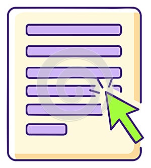 Online Form Selection with Mouse Cursor Icon