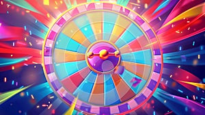 Online gambling lottery or raffle with money prizes, win and lose sectors. A realistic 3D modern illustration of a