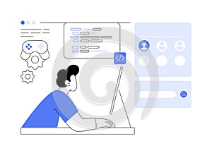 Online game creator abstract concept vector illustration.