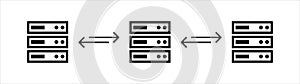 Online global server linked network system database icon design vector template.