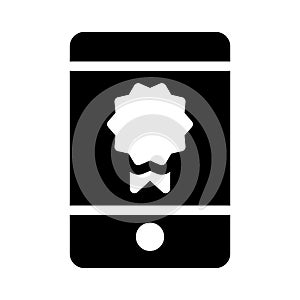 Online glyph flat vector icon