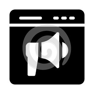 Online glyph flat vector icon