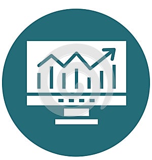 Online Graph Isolated Vector Icon That can be easily Modified or Edited.