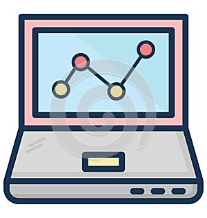 Online Graph Isolated Vector Icon That can be easily Modified or Edited.