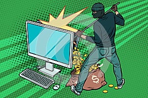 Online hacker steals dollar money from computer