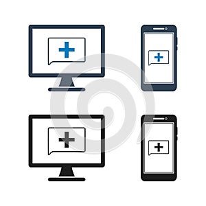 Online Healthcare Icon Set.