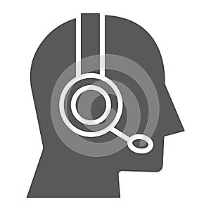 Online help glyph icon, contact us and operator