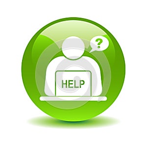 Online help support button green