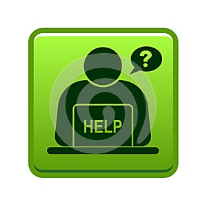 Online help support button green