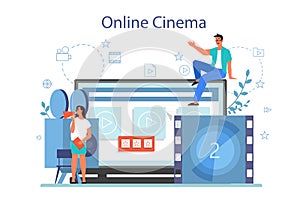 Online home cinema concept. Video streaming platform.