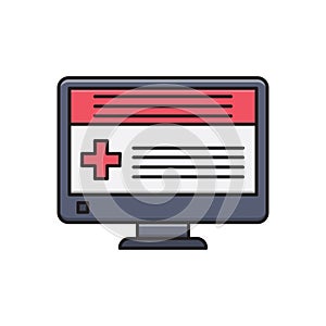 Online vector flat color icon