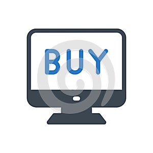 Online vector glyph color icon