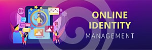 Online identity management concept banner header