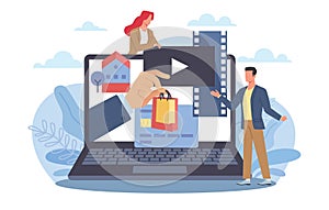 Online infrastructure, server operating capacity, database requirements. Huge laptop and tiny people, hardware hosting, graphic