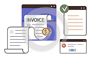 Online Invoice Management and Payment Confirmation Interface with Notifications