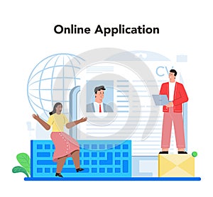 Online job application concept. Idea of employment and hiring procedure