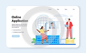 Online job application web banner or landing page. Idea of employment