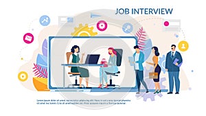 Online Job Interview Service Trendy Flat Webpage