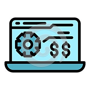 Online laptop shop icon vector flat