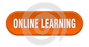 online learning button. rounded sign on white background