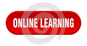 online learning button. rounded sign on white background