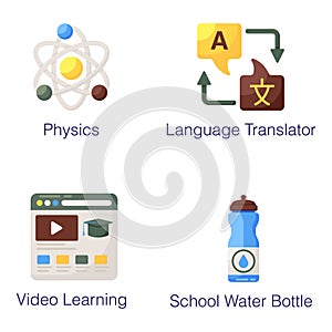 Online Learning Flat Icons Pack